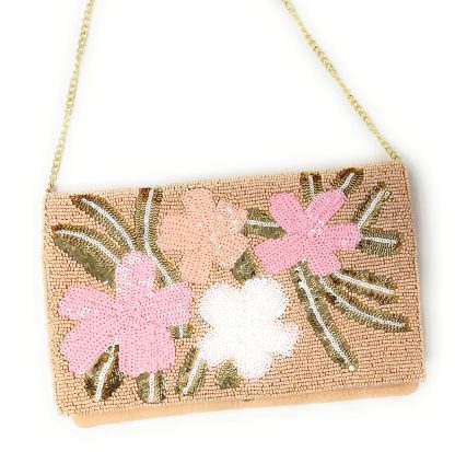 Spring Blossom Hand-Beaded Sequin Clutch - Image 10