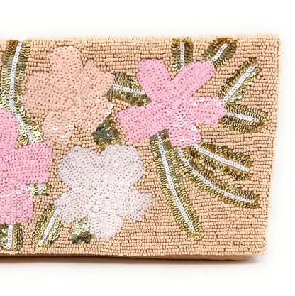 Spring Blossom Hand-Beaded Sequin Clutch - Image 5