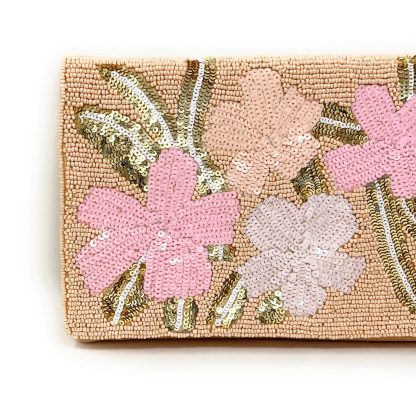 Spring Blossom Hand-Beaded Sequin Clutch - Image 4