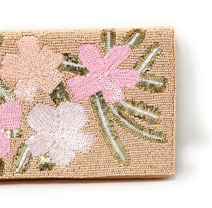 Spring Blossom Hand-Beaded Sequin Clutch - Image 3