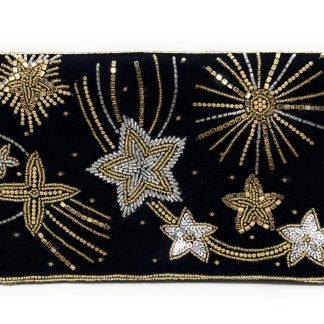 Starlight hand-beaded velvet evening bag