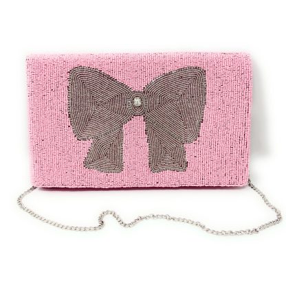 Sweet retro bow hand-beaded clutch - Image 6