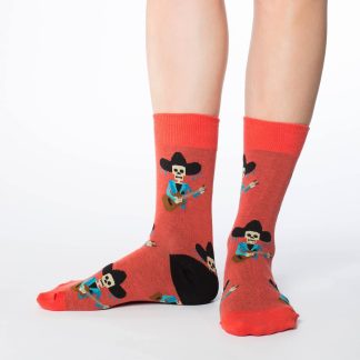 Western skull cowboy guitar theme fun trendy socks