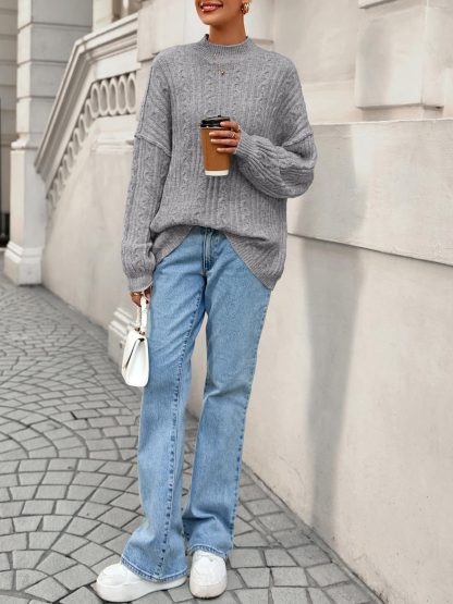 Grey cable-knit sweater - Image 7