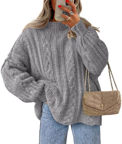 Grey cable-knit sweater - Image 6