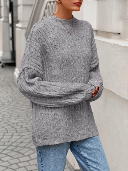 Grey cable-knit sweater - Image 3