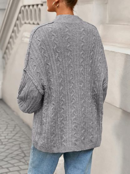 Grey cable-knit sweater - Image 2