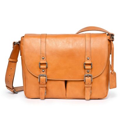 Black genuine leather large capacity shoulder bag - Image 9