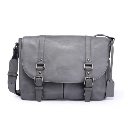 Black genuine leather large capacity shoulder bag - Image 8