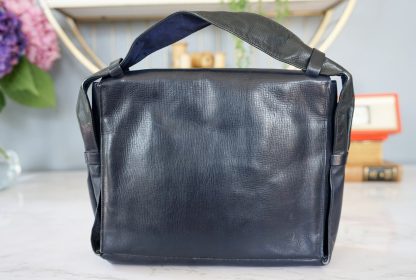 Vintage black leather envelope handbag - Image 5