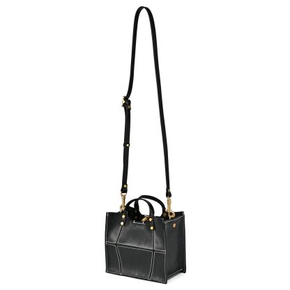 Vintage patchwork layered cowhide handbag - Image 4