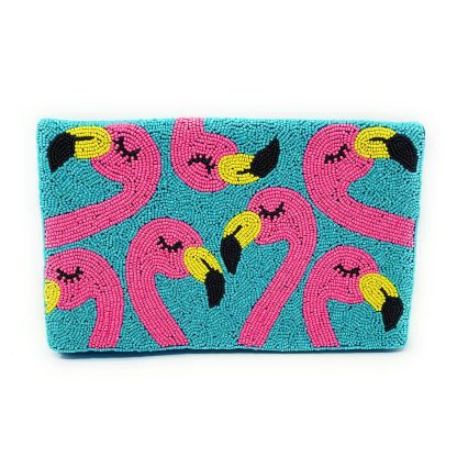 Tropical Flamingo Hand-Beaded Crossbody Bag - Image 9