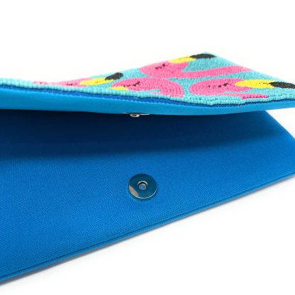 Tropical Flamingo Hand-Beaded Crossbody Bag - Image 2