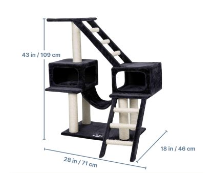 Dark style multi-layer cat climbing frame - Image 3