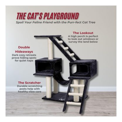 Dark style multi-layer cat climbing frame - Image 2