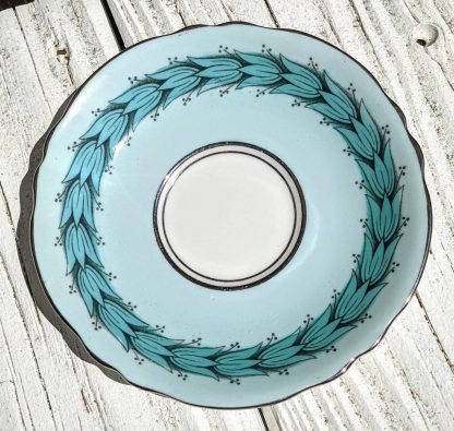 Glacier Blue Bird Feather Bone China Cup and Saucer - Image 8
