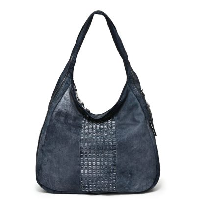 Vintage distressed leather hollow shoulder bag - Image 8