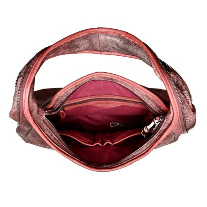 Vintage distressed leather hollow shoulder bag - Image 4