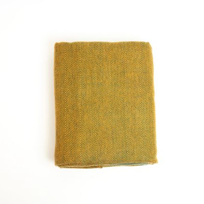Turmeric color-block wool-blend throw blanket - Image 9