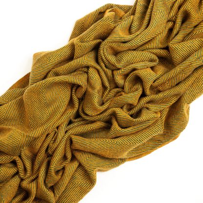 Turmeric color-block wool-blend throw blanket - Image 4