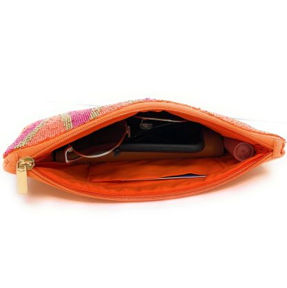 Vibrant geometric color-block hand-beaded clutch - Image 12
