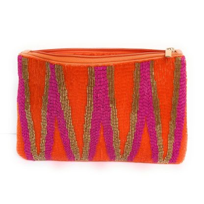 Vibrant geometric color-block hand-beaded clutch - Image 7
