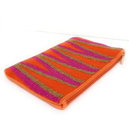 Vibrant geometric color-block hand-beaded clutch - Image 5