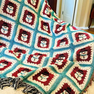 Vintage Christmas Snowman Jacquard Blanket