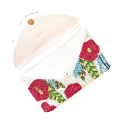 Vintage Flower Border Hand-Beaded Evening Bag - Image 4