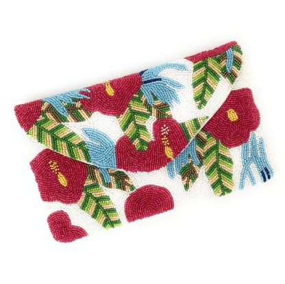 Vintage Flower Border Hand-Beaded Evening Bag - Image 2