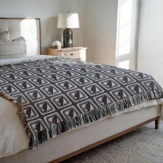 Vintage Mysterious Crow Jacquard Blanket