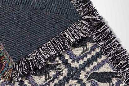 Vintage Mysterious Crow Jacquard Blanket - Image 3
