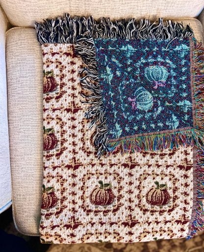 Vintage Pumpkin Pattern Fringed Blanket