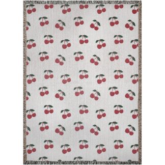 Vintage Sweet Cherry Jacquard Blanket