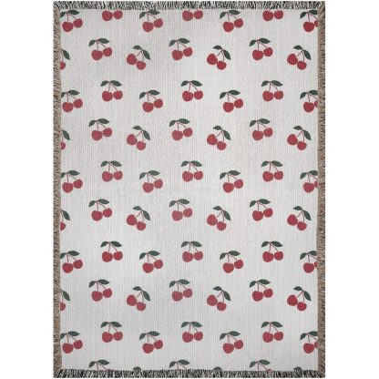 Vintage Sweet Cherry Jacquard Blanket