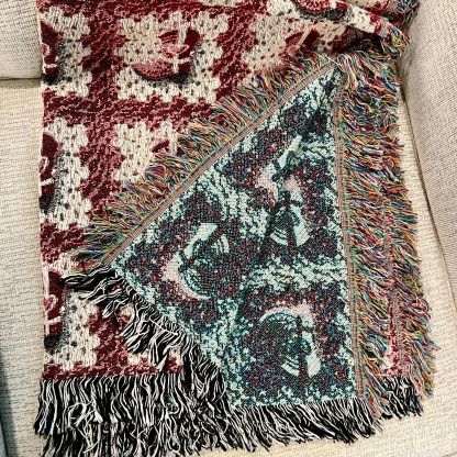 Vintage Western Boot Jacquard Blanket - Image 2