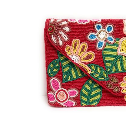 Vintage floral hand-beaded evening bag - Image 3