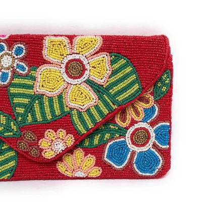 Vintage floral hand-beaded evening bag - Image 2