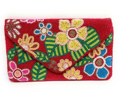 Vintage floral hand-beaded evening bag - Image 9