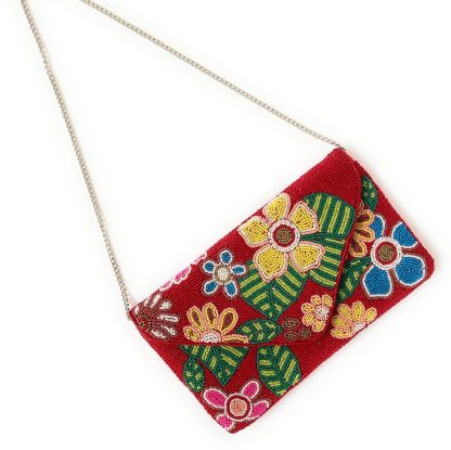 Vintage floral hand-beaded evening bag - Image 8