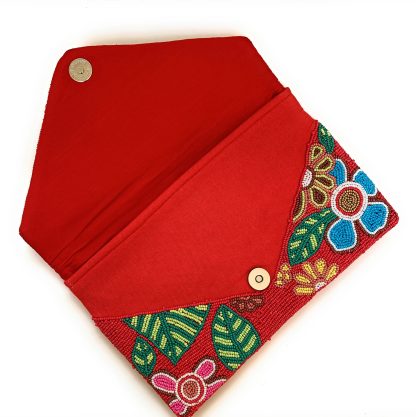 Vintage floral hand-beaded evening bag - Image 7