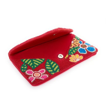 Vintage floral hand-beaded evening bag - Image 4