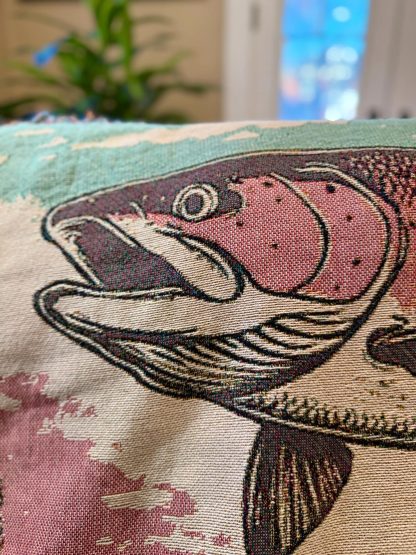 Vintage outdoor style salmon forest jacquard blanket - Image 2