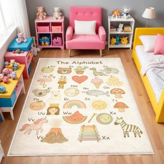 Watercolor Alphabet Encyclopedia Children's Carpet