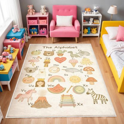 Watercolor Alphabet Encyclopedia Children's Carpet