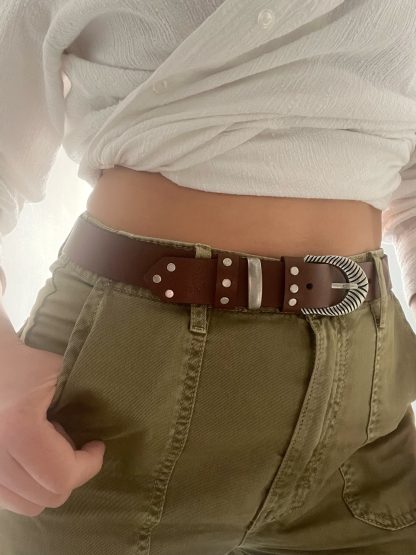 Western retro brown belt - Image 4
