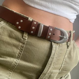 Western retro brown belt