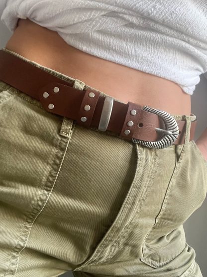 Western retro brown belt