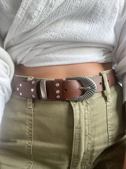 Western retro brown belt - Image 2