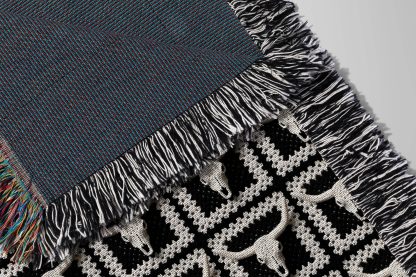 Western retro bull skull jacquard blanket - Image 2